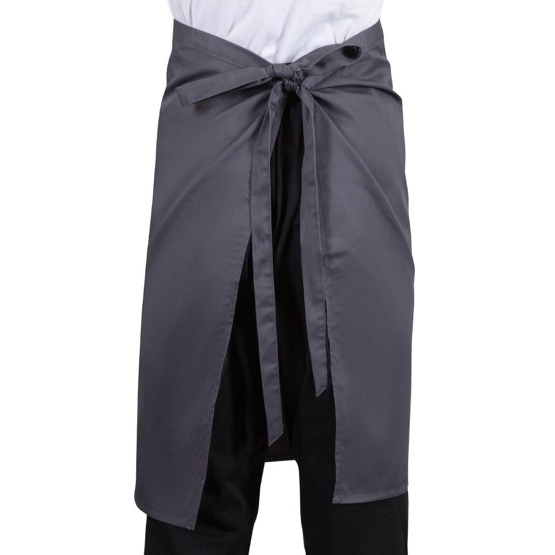 Whites Bistro Apron Polycotton Charcoal with Pocket • PAS-B158