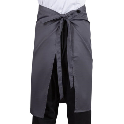 Whites Bistro Apron Polycotton Charcoal with Pocket • PAS-B158