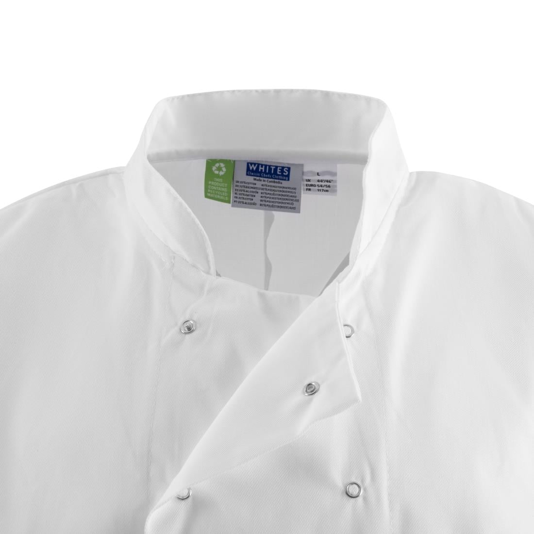 Whites Boston Short Sleeve Unisex Chef Jackets White • PAS-P_B250