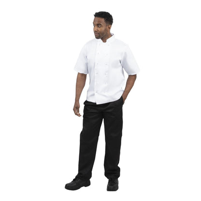 Whites Boston Short Sleeve Unisex Chefs Jacket White XXL • PAS-B250-XXL