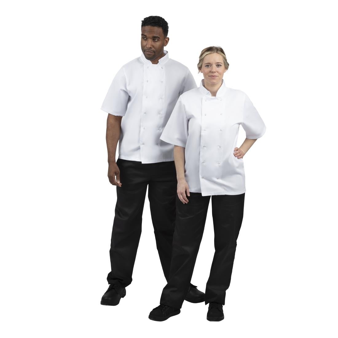 Whites Boston Short Sleeve Unisex Chef Jackets White • PAS-P_B250