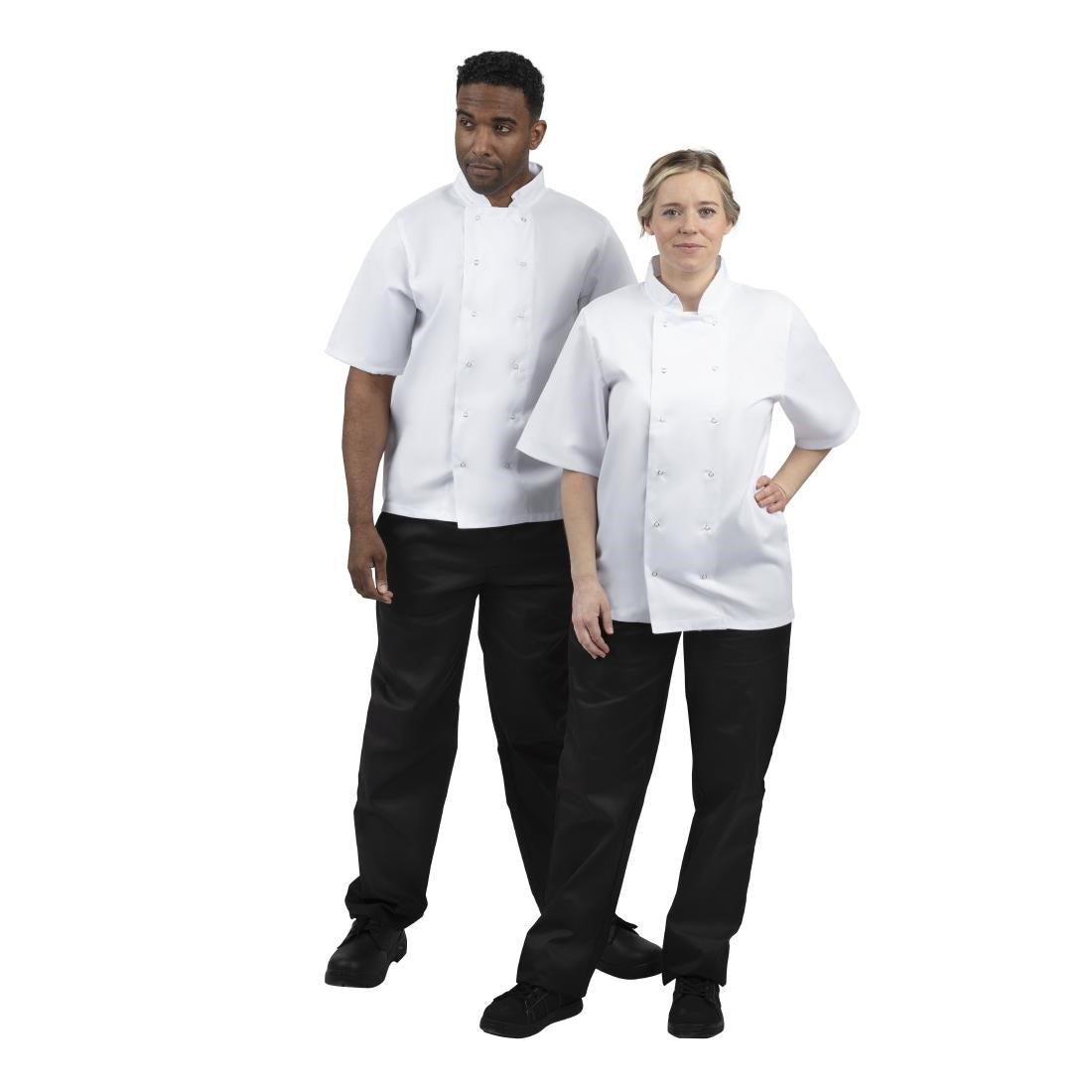 Whites Boston Short Sleeve Unisex Chefs Jacket White XL • PAS-B250-XL