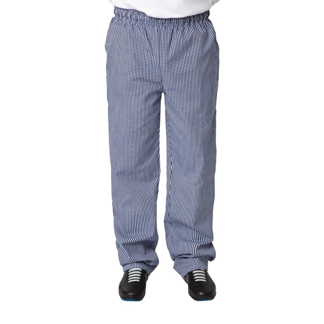 Whites Unisex Vegas Checkered Chef Pants Blue/White XL (5 Pack) • PAS-JC425