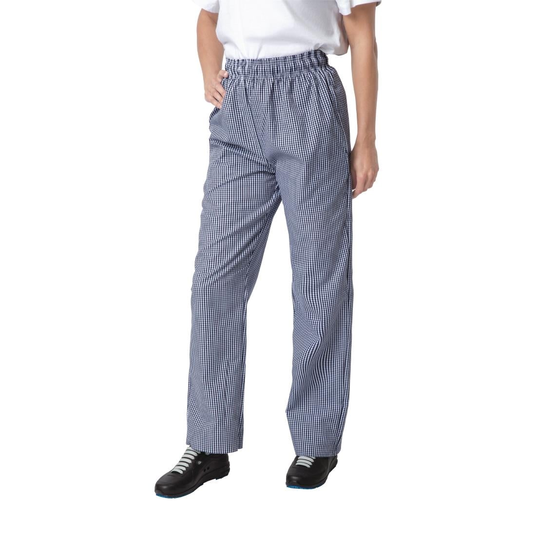 Whites Unisex Vegas Checkered Chef Pants Blue/White XL (5 Pack) • PAS-JC425