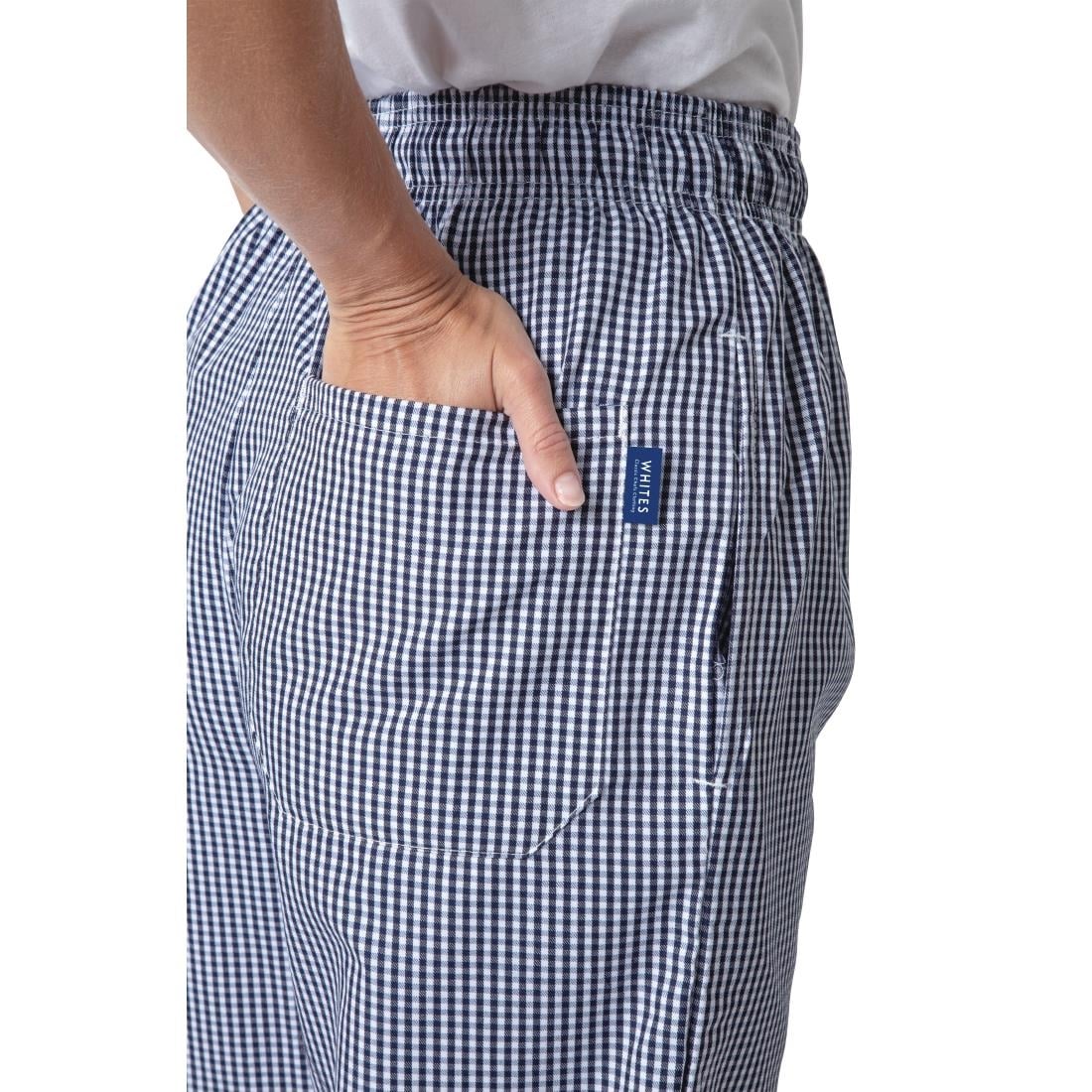 Whites Unisex Vegas Checkered Chef Pants Blue/White XL (5 Pack) • PAS-JC425