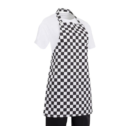 Whites Childrens Bib Apron Big Black and White Check • PAS-B357