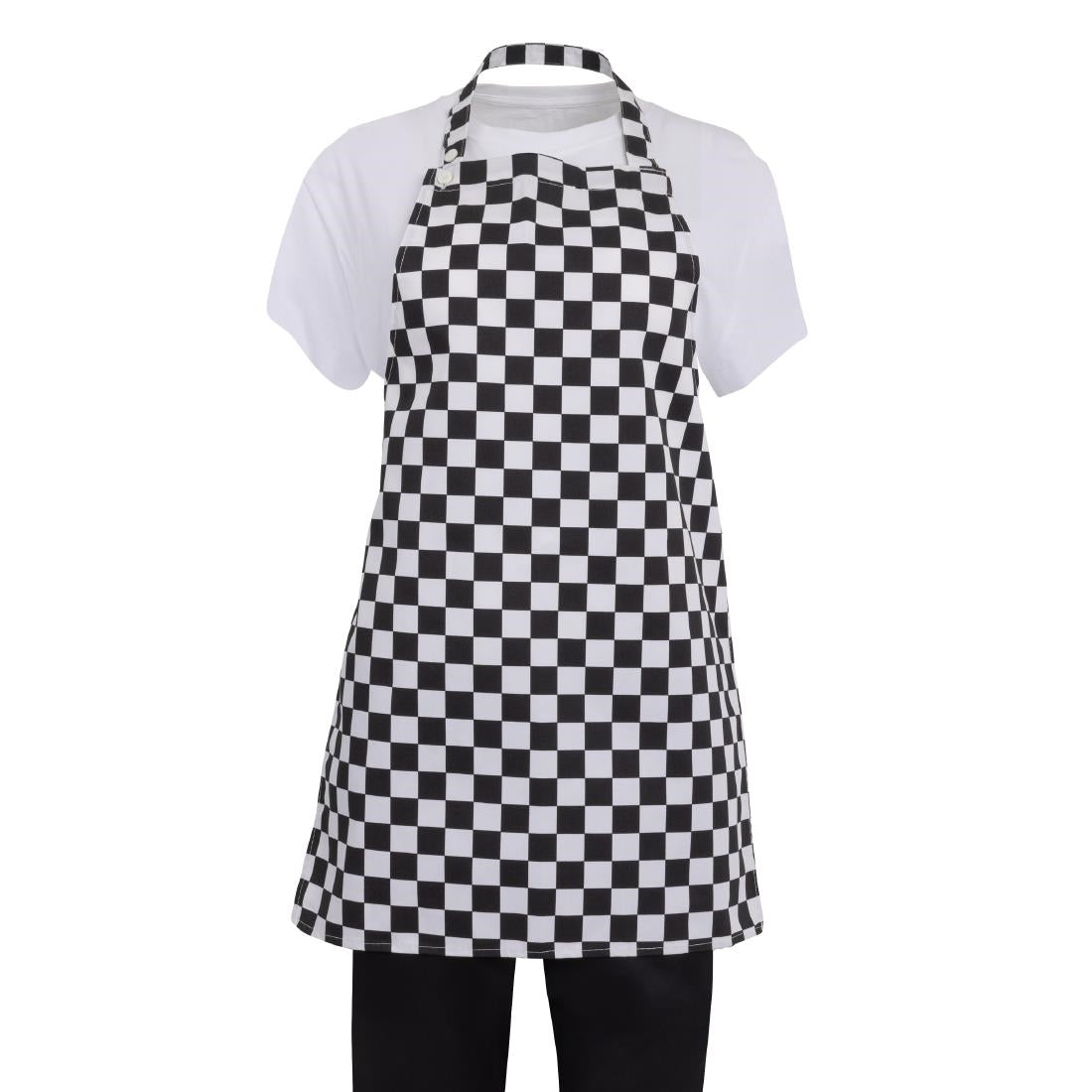 Whites Childrens Bib Apron Big Black and White Check • PAS-B357