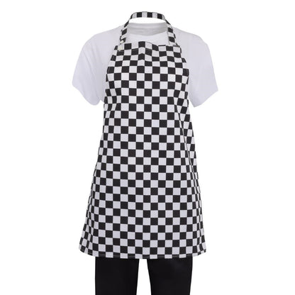 Whites Childrens Bib Apron Big Black and White Check • PAS-B357