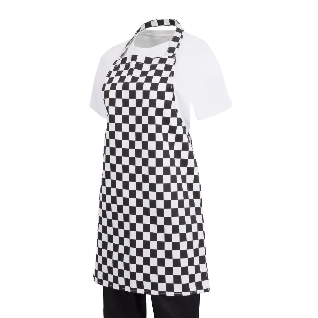 Whites Childrens Bib Apron Big Black and White Check • PAS-B357