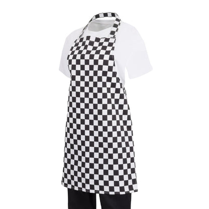 Whites Childrens Bib Apron Big Black and White Check • PAS-B357