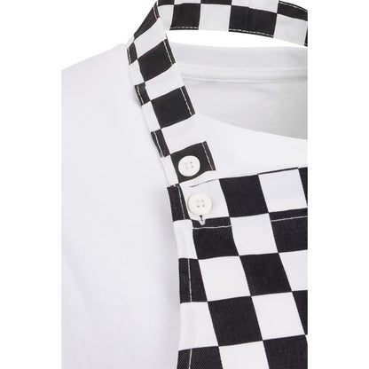 Whites Childrens Bib Apron Big Black and White Check • PAS-B357