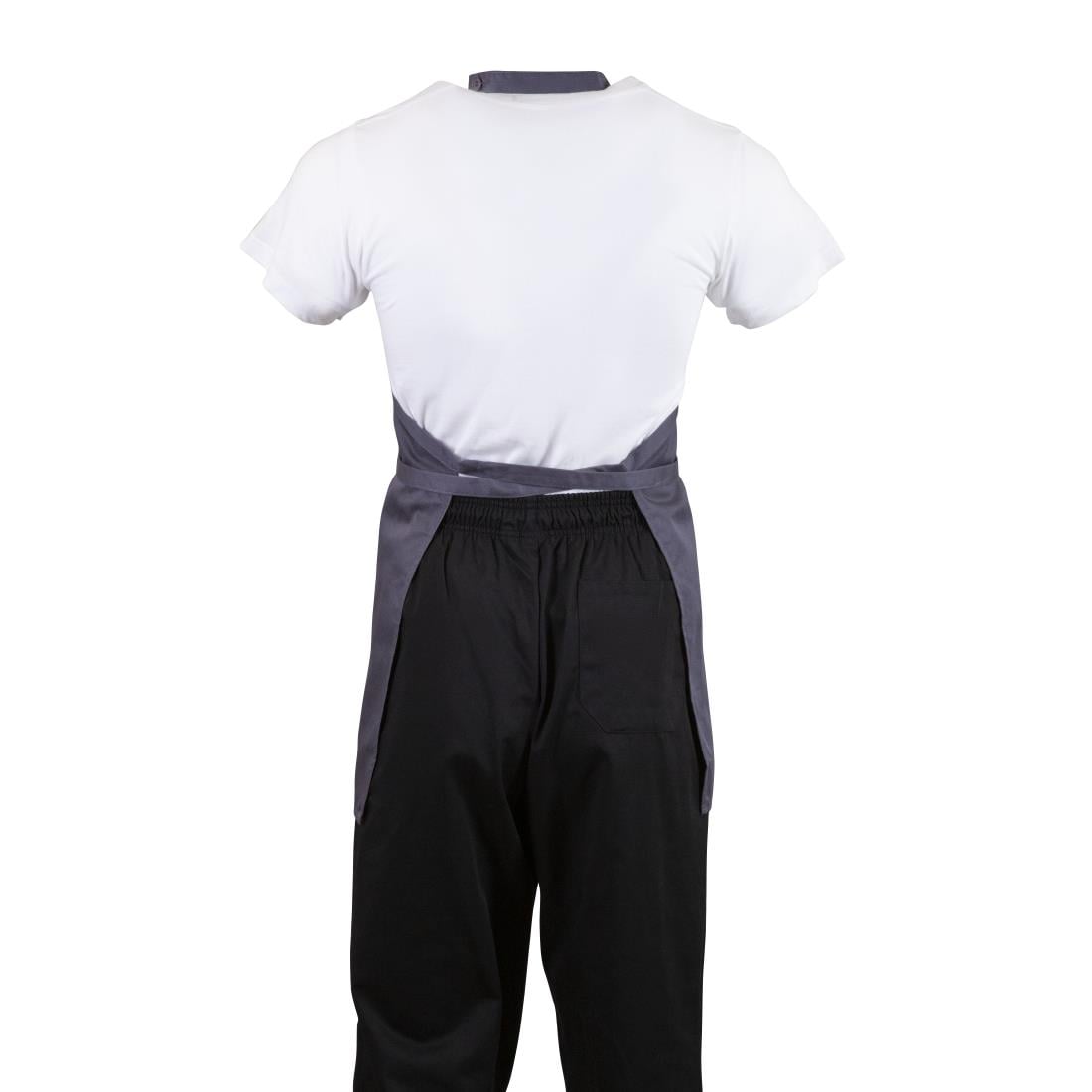 Whites V Neck Service Bib Apron Charcoal • PAS-B422