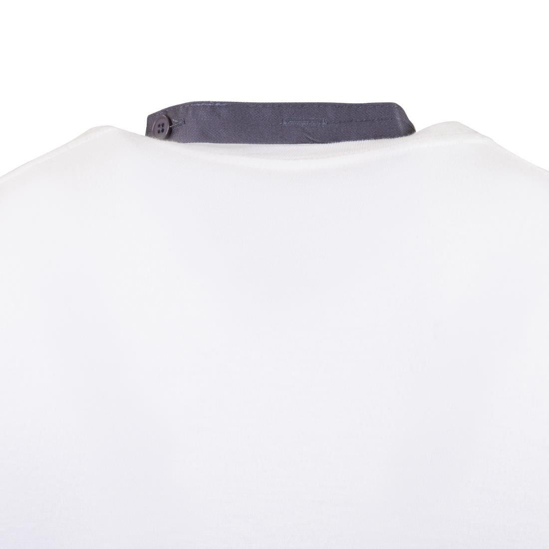 Whites V Neck Service Bib Apron Charcoal • PAS-B422