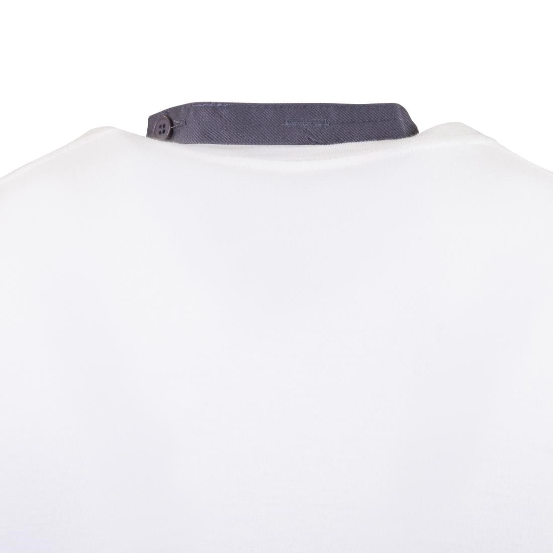 Whites V Neck Service Bib Apron Charcoal • PAS-B422