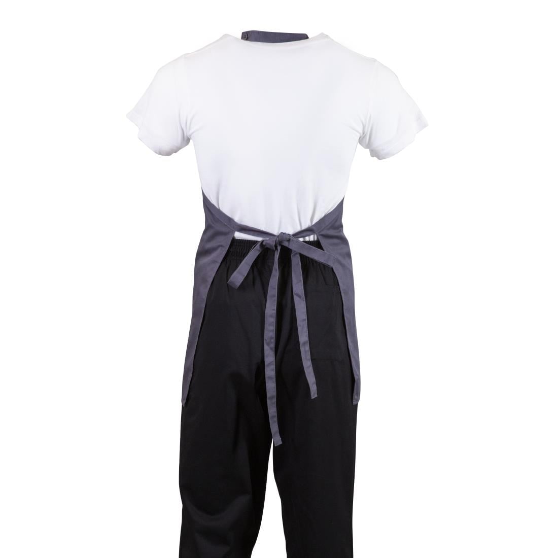 Whites V Neck Service Bib Apron Charcoal • PAS-B422