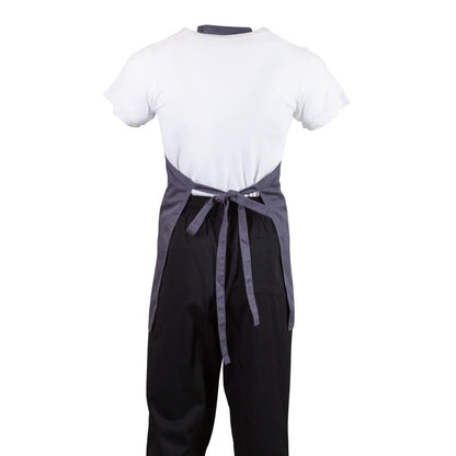 Whites V Neck Service Bib Apron Charcoal • PAS-B422