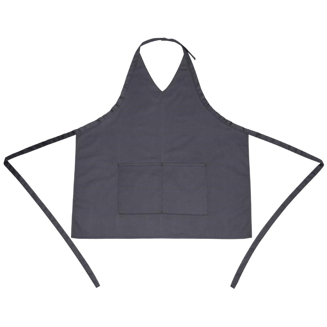 Whites V Neck Service Bib Apron Charcoal • PAS-B422