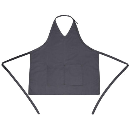 Whites V Neck Service Bib Apron Charcoal • PAS-B422