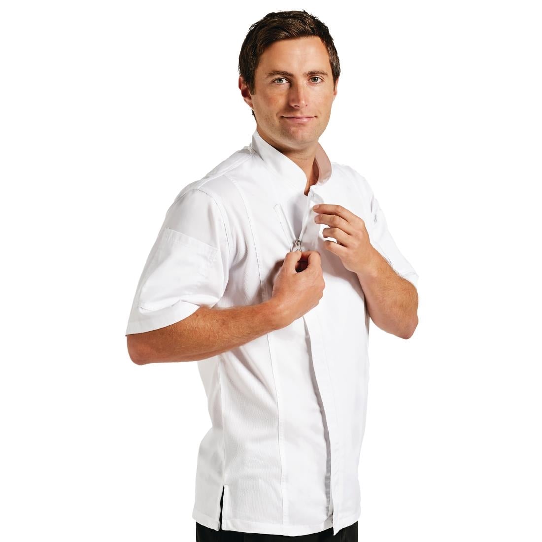 Chef Works Springfield Zipper Mens Chef Jacket White XL • PAS-B471-XL