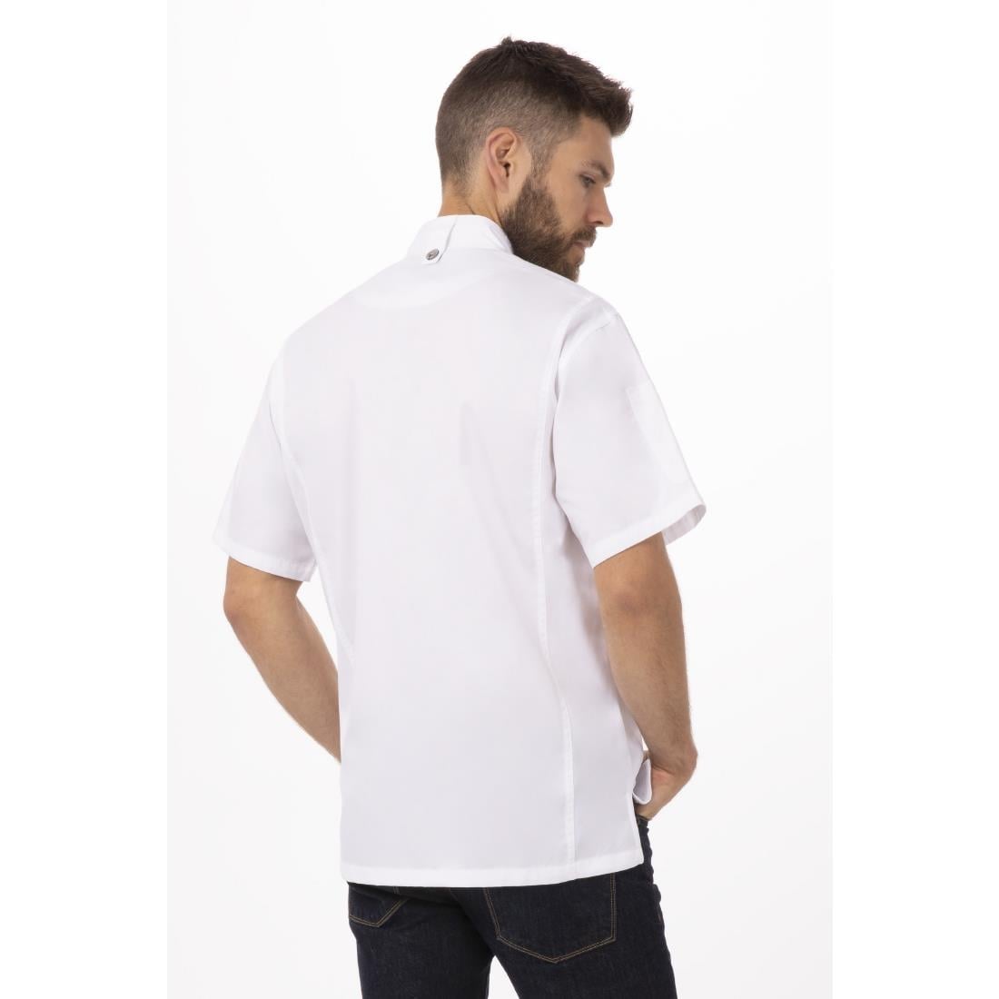 Chef Works Springfield Zipper Mens Chef Jacket White XL • PAS-B471-XL