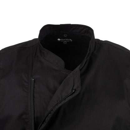 Chef Works Springfield Zipper Mens Chef Jacket Black XL • PAS-B472-XL