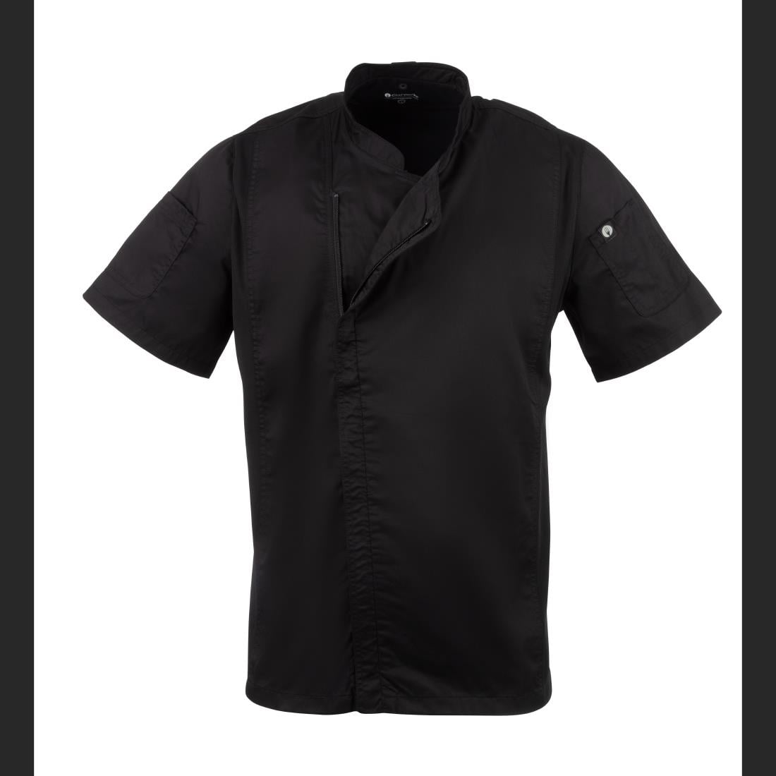 Chef Works Springfield Zipper Mens Chef Jacket Black XL • PAS-B472-XL