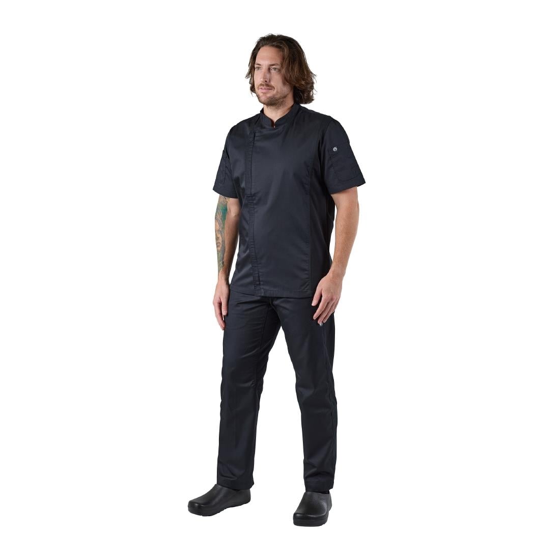 Chef Works Springfield Zipper Mens Chef Jacket Black XL • PAS-B472-XL