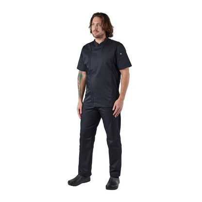 Chef Works Springfield Zipper Mens Chef Jacket Black XL • PAS-B472-XL