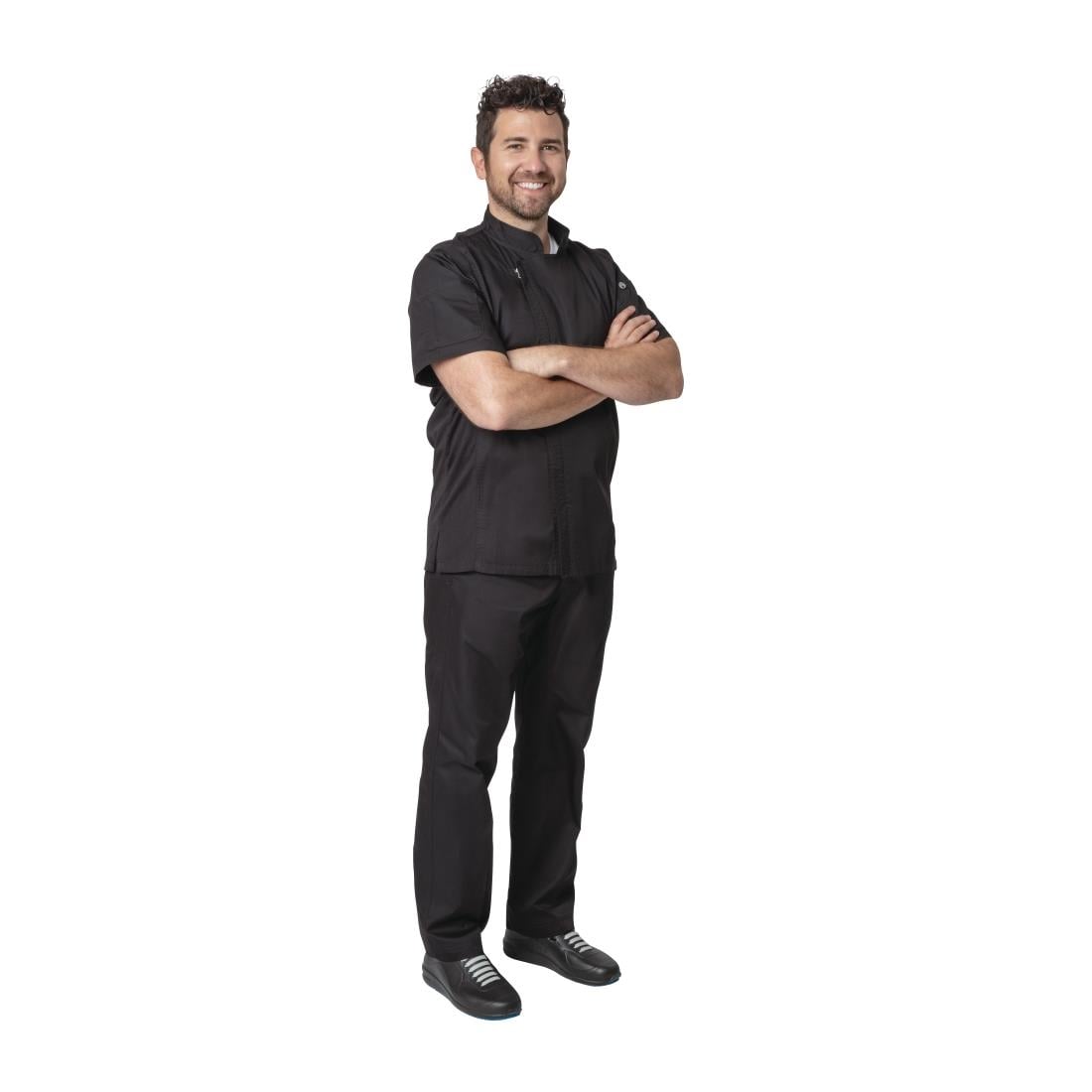 Chef Works Springfield Zipper Mens Chef Jacket Black XL • PAS-B472-XL