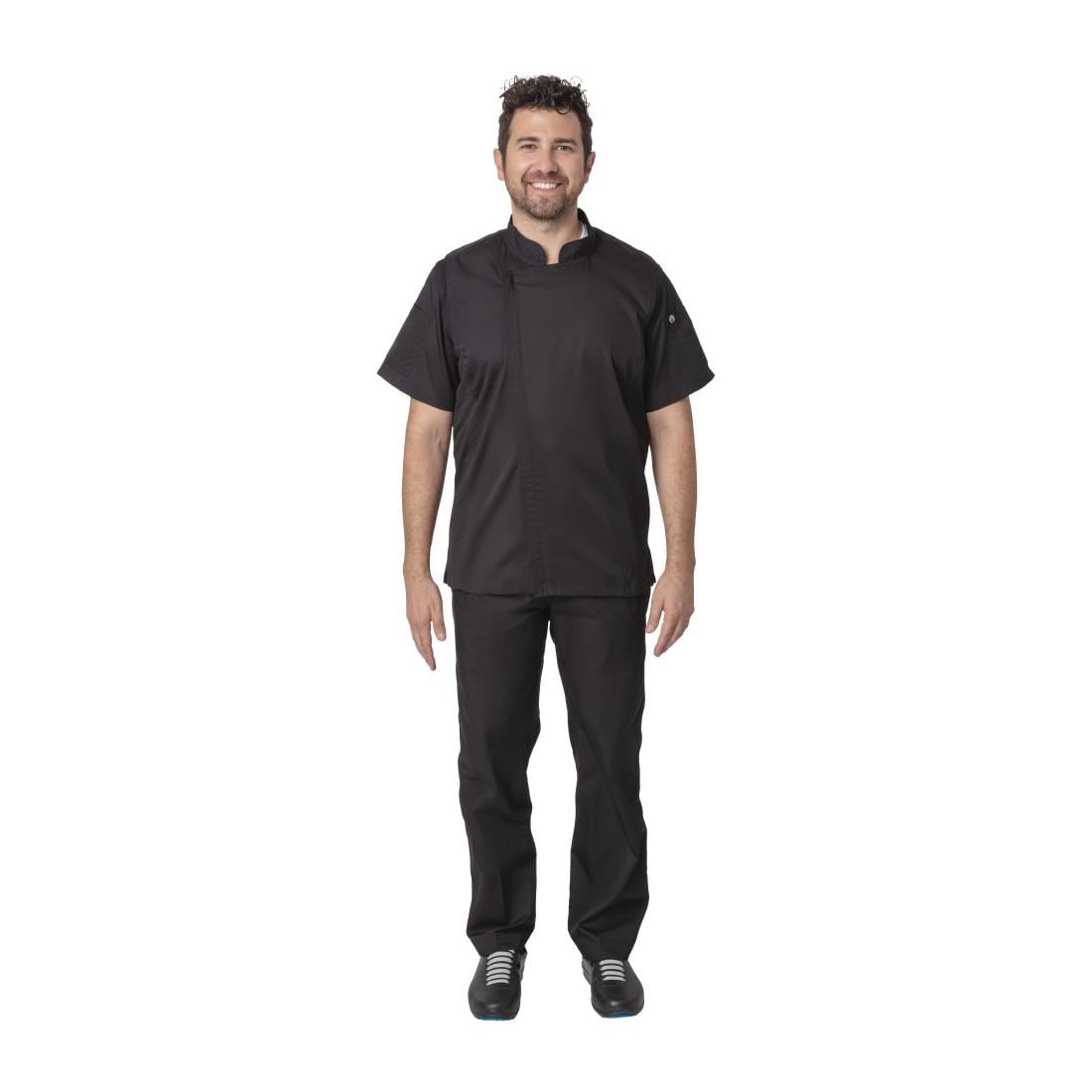 Chef Works Springfield Zipper Mens Chef Jacket Black XL • PAS-B472-XL