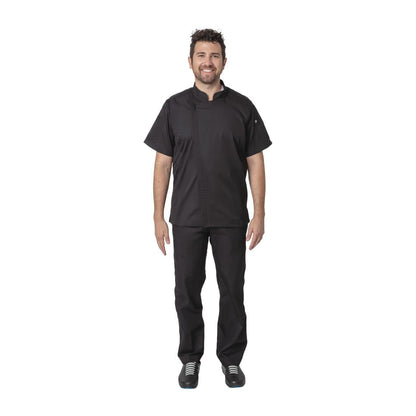 Chef Works Springfield Zipper Mens Chef Jacket Black XL • PAS-B472-XL