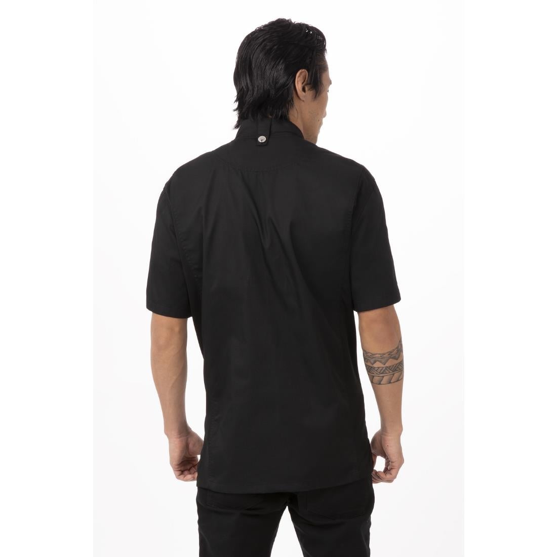 Chef Works Springfield Zipper Mens Chef Jacket Black XL • PAS-B472-XL