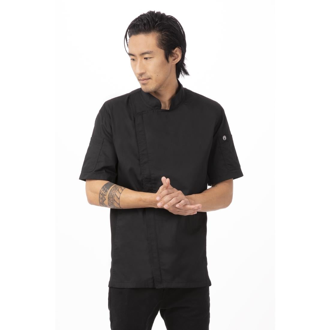 Chef Works Springfield Zipper Mens Chef Jacket Black XL • PAS-B472-XL