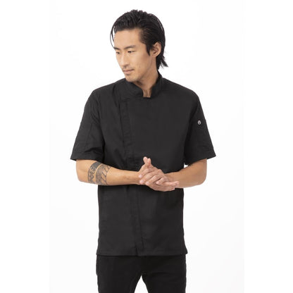 Chef Works Springfield Zipper Mens Chef Jacket Black XL • PAS-B472-XL
