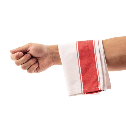 Olympia Gastro Napkins with Red Border (500(W) x 350(L)mm. 20 x 14". Pack Quantity: 10) • PAS-B477