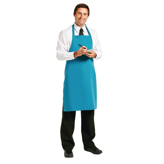 Le Chef Polycotton Bib Apron Teal • PAS-B903