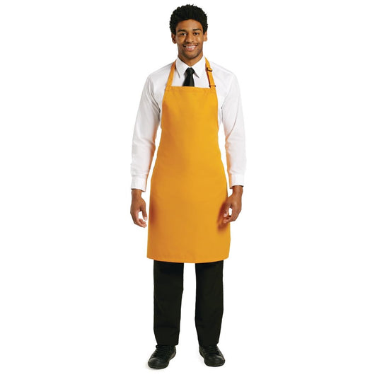 Le Chef Polycotton Bib Apron Orange • PAS-B904