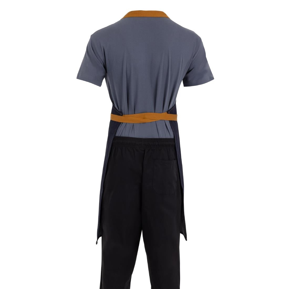 Southside Bib Apron Denim Blue with Tan Ties • PAS-B980