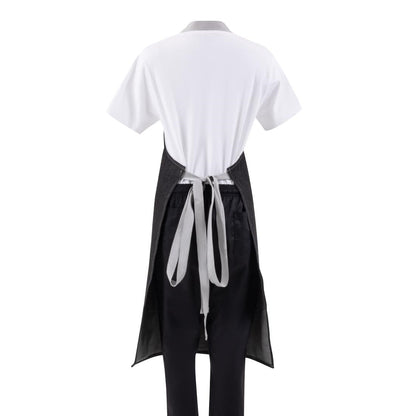 Southside Bib Apron Denim Black with Grey Ties • PAS-B981