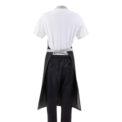 Southside Bib Apron Denim Black with Grey Ties • PAS-B981