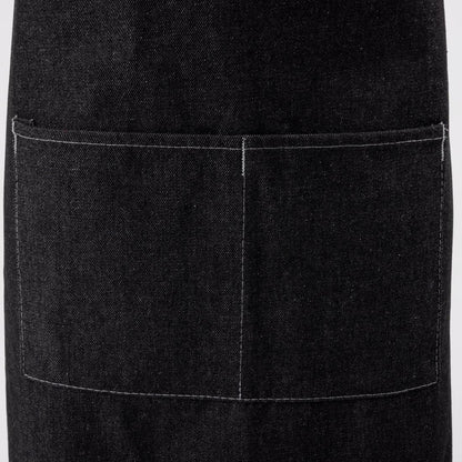 Southside Bib Apron Denim Black with Grey Ties • PAS-B981
