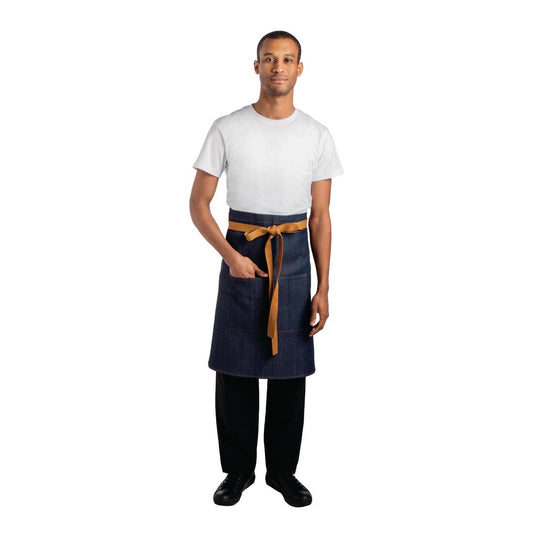 Southside Short Waist Apron Blue Denim 900mm • PAS-B990