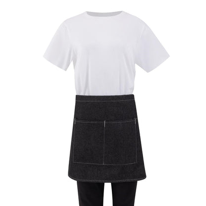 Southside Waist Apron Denim Black with Grey Ties • PAS-B995