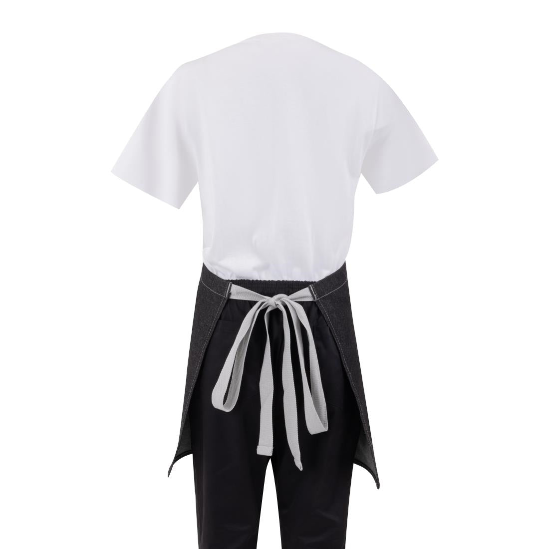 Southside Waist Apron Denim Black with Grey Ties • PAS-B995