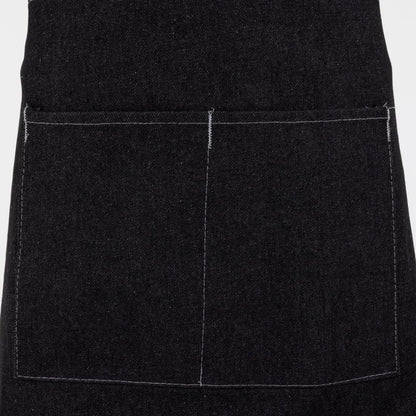 Southside Waist Apron Denim Black with Grey Ties • PAS-B995