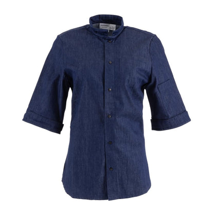Southside NY Queens Womens Denim Lightweight Chefs Shirt Size L • PAS-BA003-L