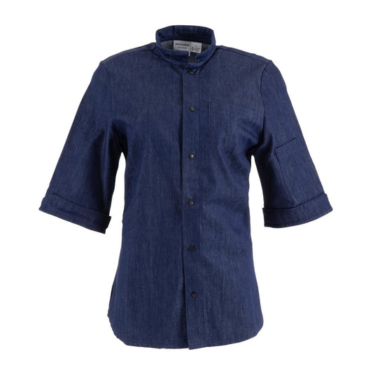 Southside NY Queens Womens Denim Lightweight Chefs Shirt Size L • PAS-BA003-L