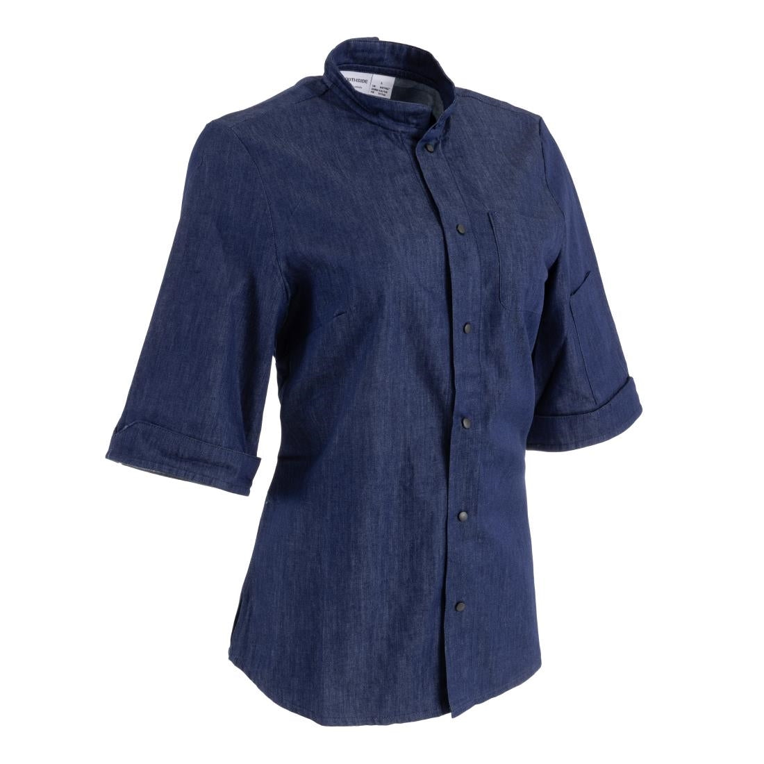 Southside NY Queens Womens Denim Lightweight Chefs Shirt Size L • PAS-BA003-L