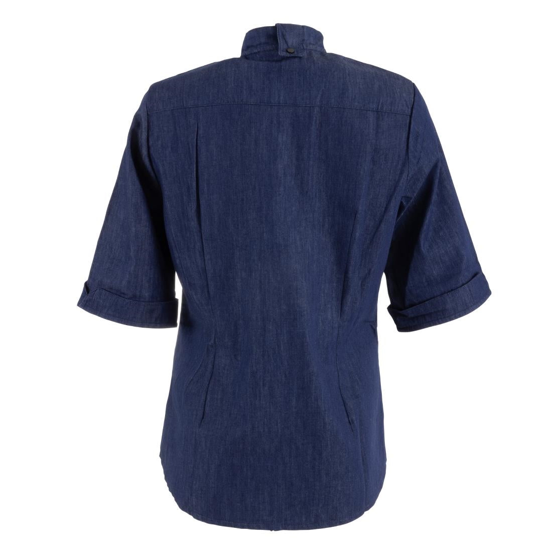 Southside NY Queens Womens Denim Lightweight Chefs Shirt Size L • PAS-BA003-L