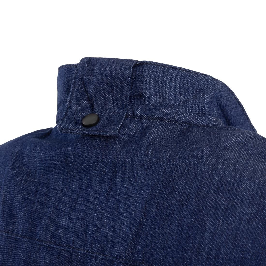 Southside NY Queens Womens Denim Lightweight Chefs Shirt Size L • PAS-BA003-L
